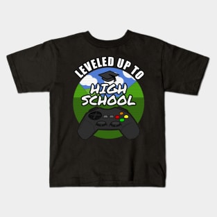 Leveled Up To High School Gamer Gaming 2021 Kids T-Shirt